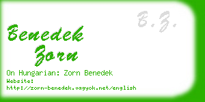 benedek zorn business card